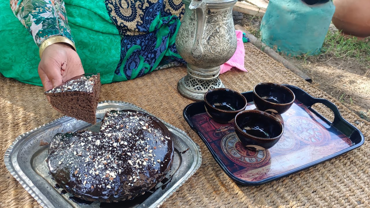 Eid Special Cake Ti Doud-e Kahvi | 5 Min Chocolate Cake Recipe Village Life .Nice Baking۔