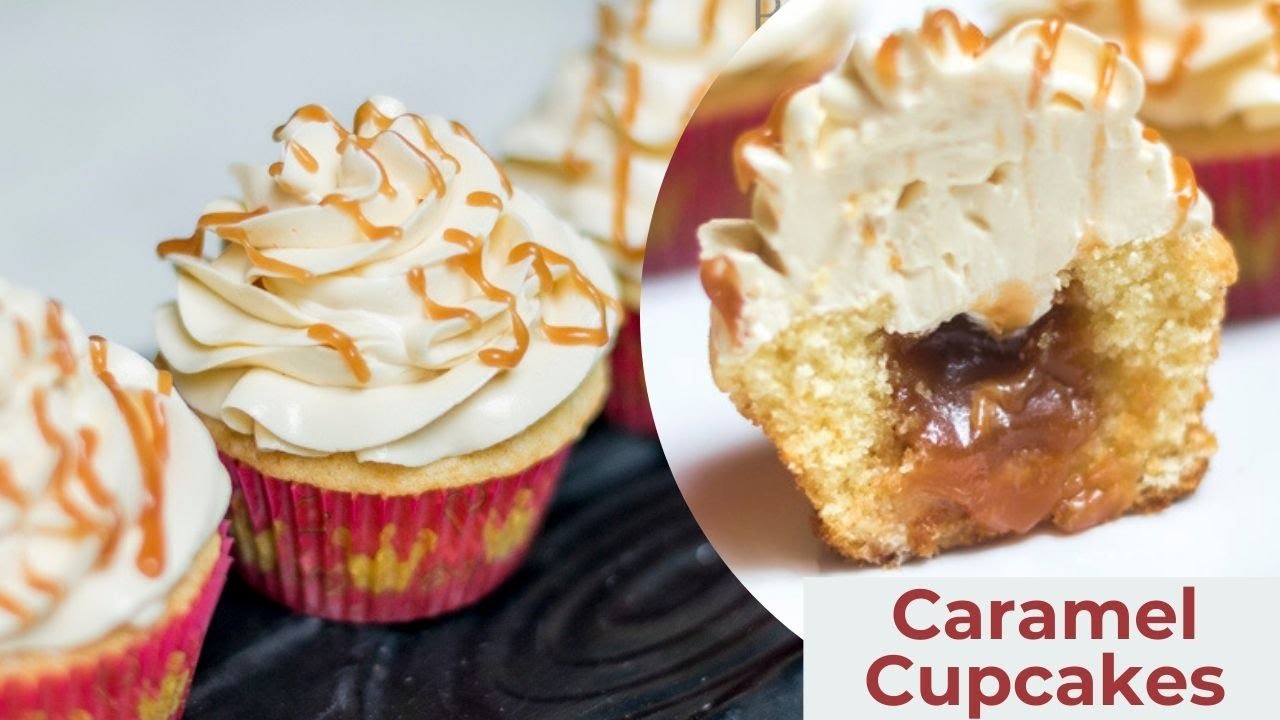 Caramel Cupcake Recipe with Condensed Milk Buttercream Recipe | The Best Caramel Cupcakes