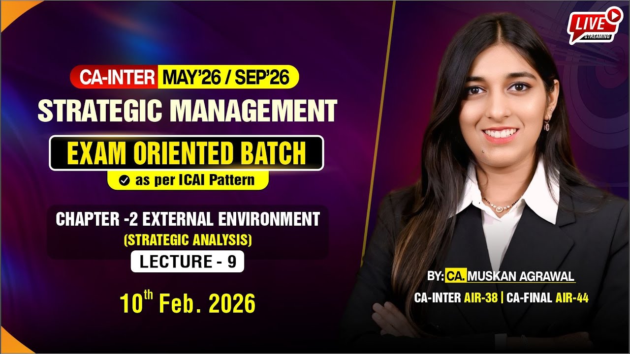 CA-INTER : SM - CH-2 : EXTERNAL ENVIRONMENT LECTURE-9 |  EXAM ORIENTED BATCH | FOR MAY / SEP. 2026