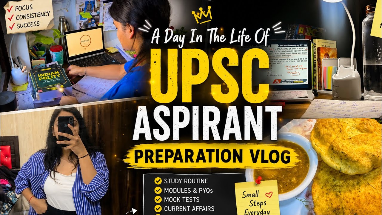 A day in my life 📚| UPSC study vlog | PYQs and current affairs | Quant and reasoning lectures⚡️