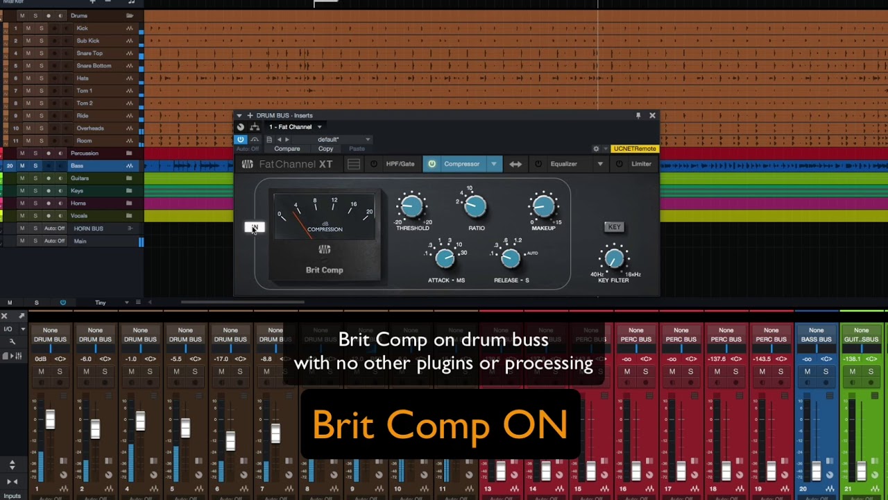 PreSonus Fat Channel Plug-in Demo: BritComp