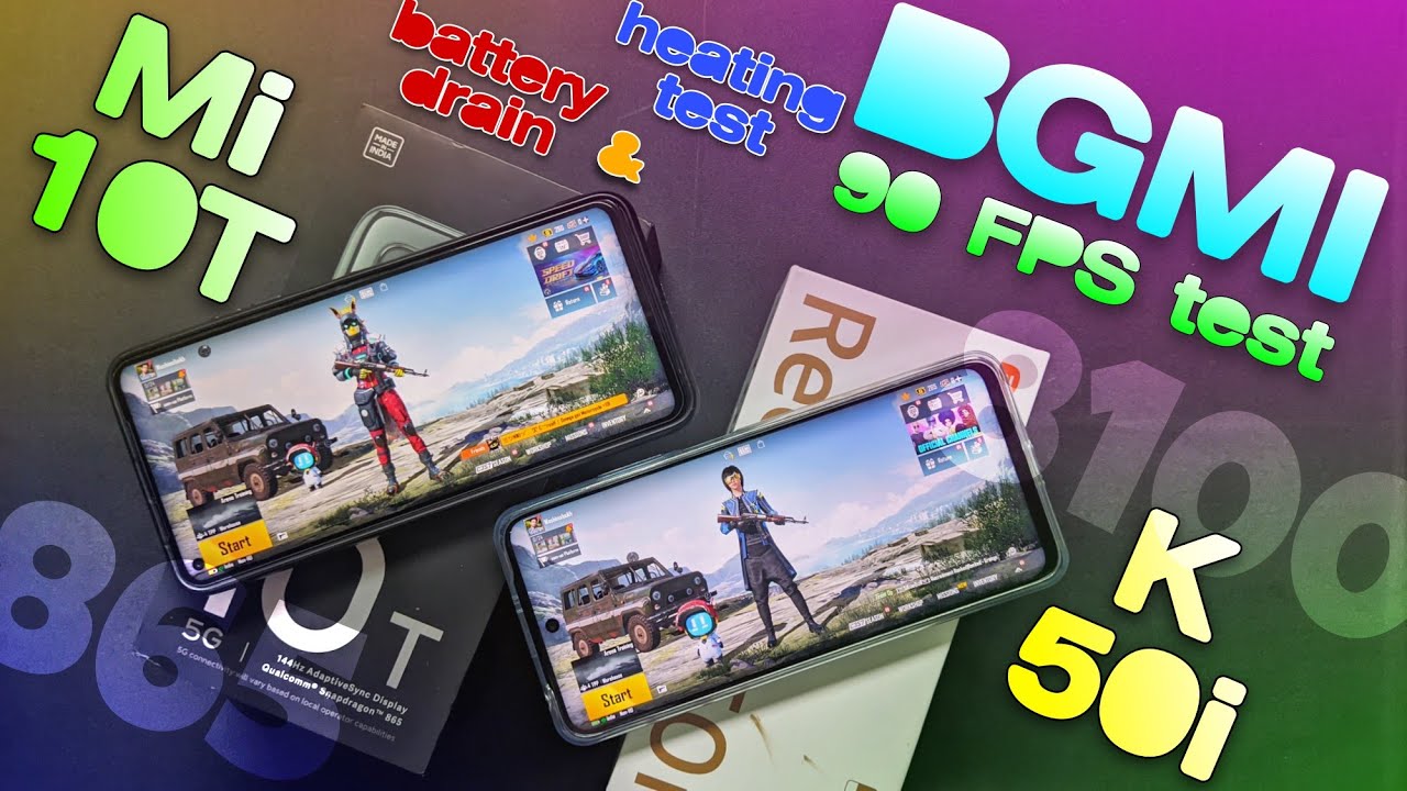 Redmi k50i 🆚 Mi 10t / 10t pro Bgmi (PUBG) 90 fps test || battery drain & heating test...