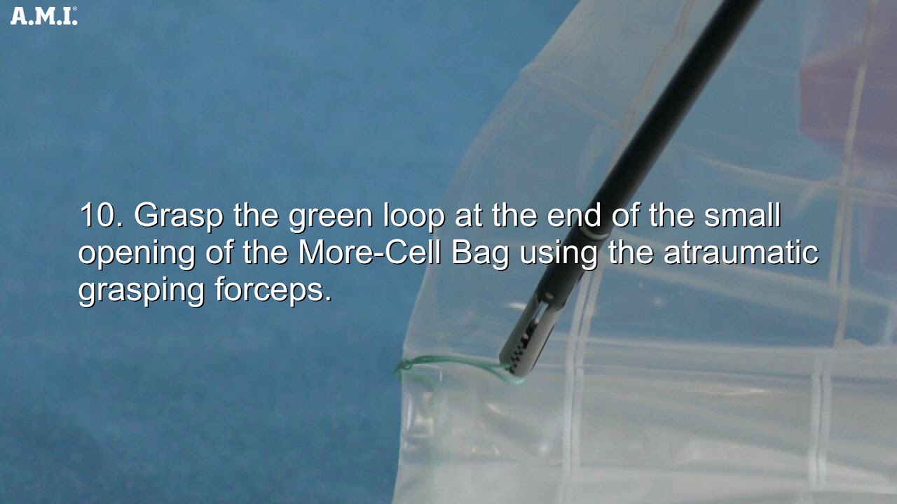 Demo Model instructions for contained power morcellation in a bag with A.M.I. More-Cell-Safe
