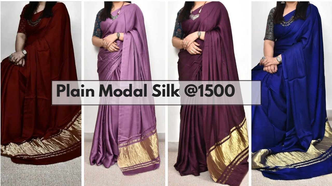 Modal Silk Plain Dyed Saree  | Premium Quality  | Price Drop ₹1500 only