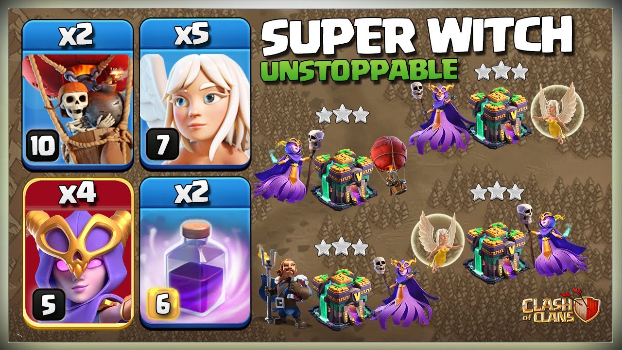 Th14 Super Witch Attack Strategy | Use Super Witch Attack on these bases! Th14 Clash of Clans coc