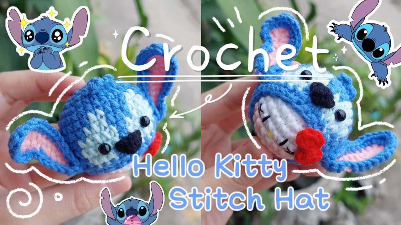 Crochet Hello Kitty Stitch Hat | Easy Crochet Keychain | Móc len móc khóa Stitch | Lem'n Do