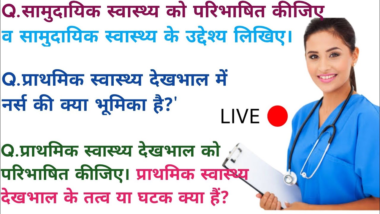 Community Health Nursing-1,Chapter Wise महत्त्वपूर्ण Long/Short Questions - GNM/ANM Bsc Nursing 2022