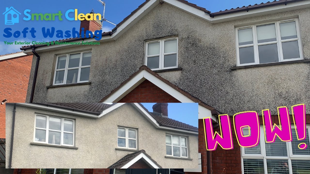 Soft Wash Pebble Dash (Dry Dash) Wall Render Benz Lightning,Tornado  Cleanse, Concrete Window Sills