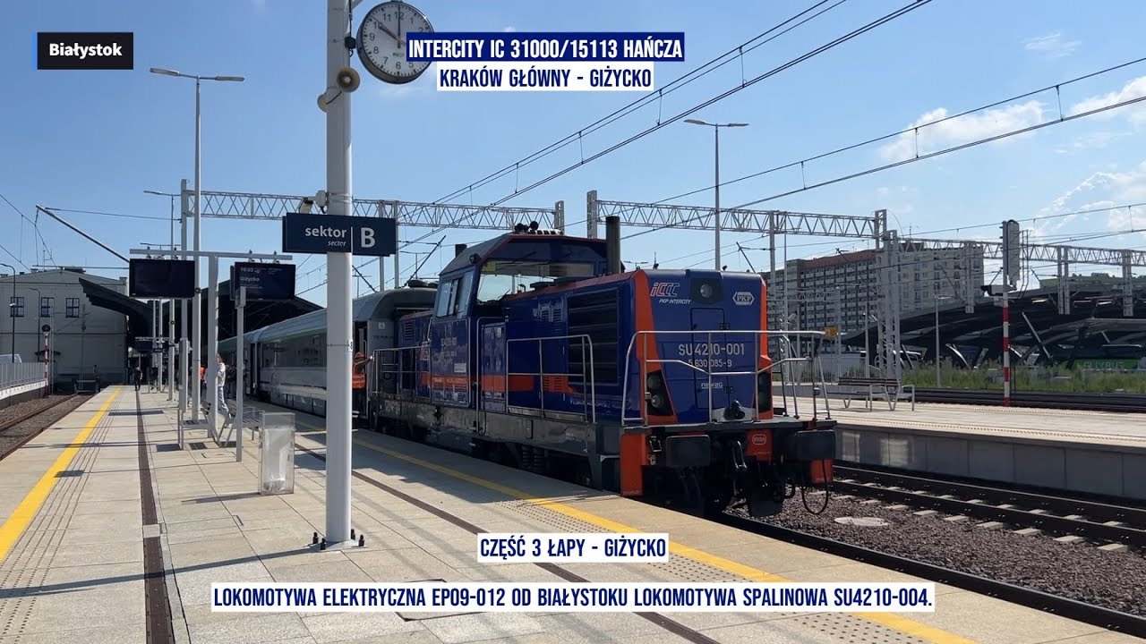 Train InterCity IC 31000/15113 HAŃCZA Kraków Główny - Giżycko cz3 Polska z okna pociągu windows view