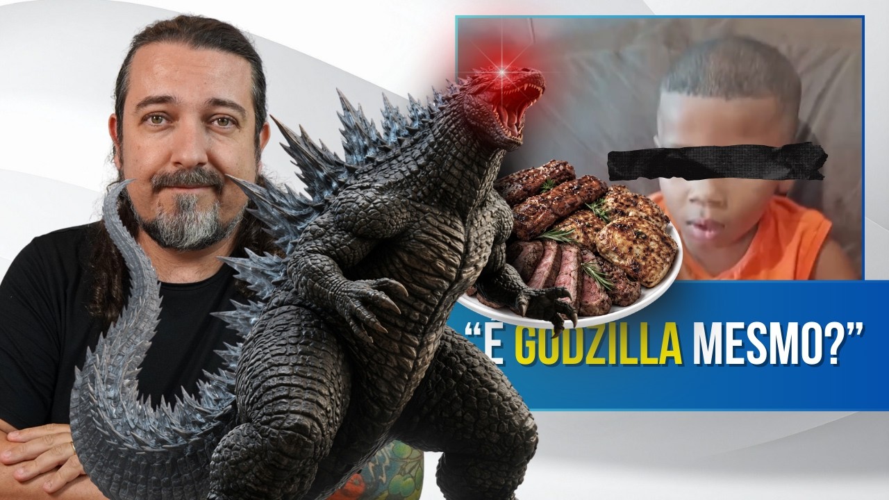 Lucas não quer comer animais, mas aceita após a mãe dizer que a carne é de Godzilla