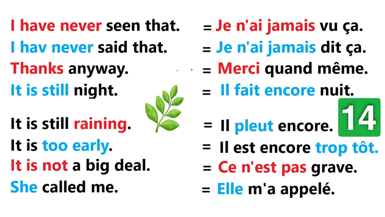 50 phrases simples pour am&eacute;liorer votre anglais facilement 😊 | partie 14 | learn French easily