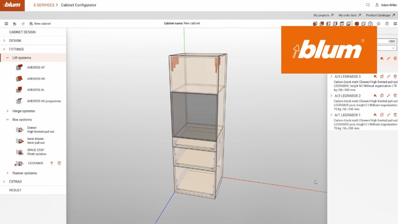 Cabinet Configurator &ndash; Planning a kitchen cabinet with oven | Blum
