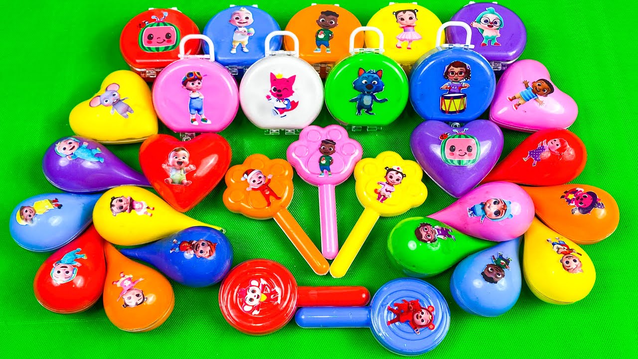 Cocomelon Slime 🌈 Finding Hidden Slime Suitcase Boxes Colorful with JJ & Pinkfong! Satisfying ASMR