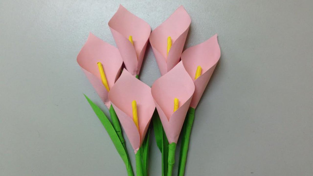 How to make calla lily paper flower | Easy origami flowers for beginners making | DIY-Paper Crafts