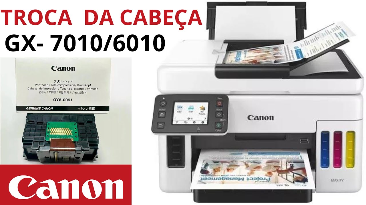 🏆  IMPRESSORA CANON GX 7010 TROCA DA CABEÇA DE IMPRESSÃO