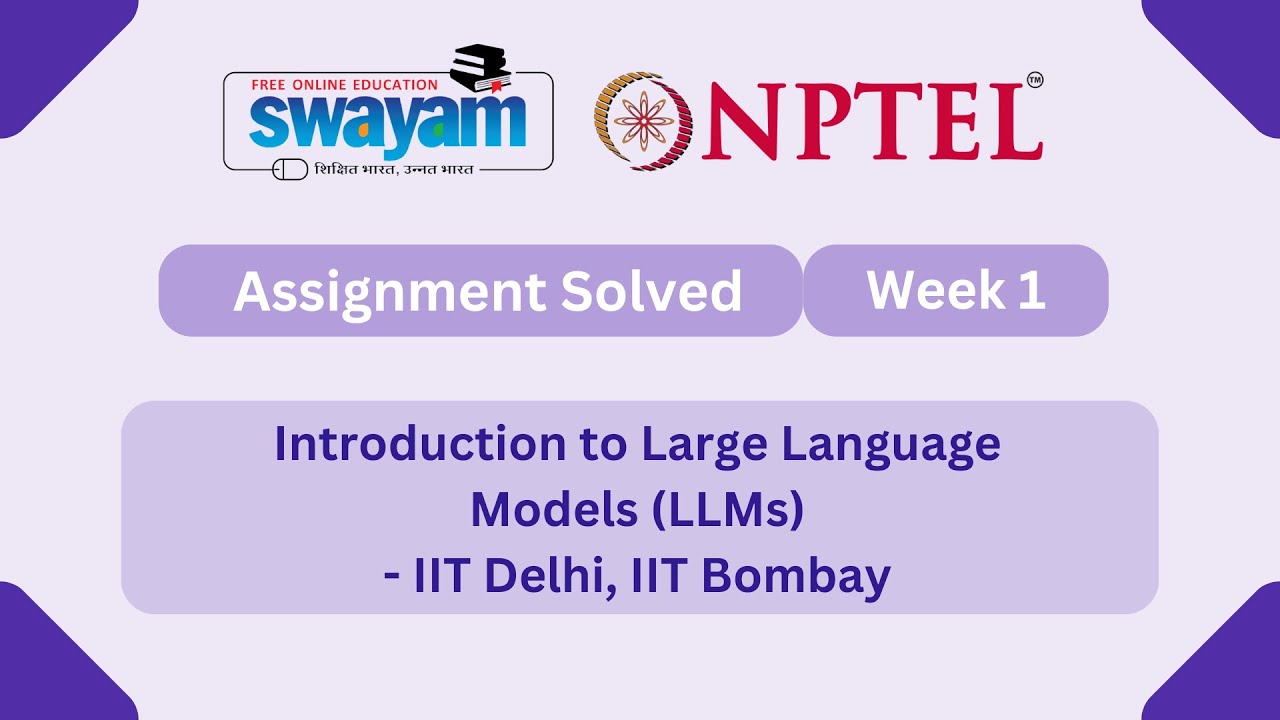 Introduction to Large Language Models (LLMs) Week 1 | NPTEL ANSWERS 2026 #nptel2026 #myswayam