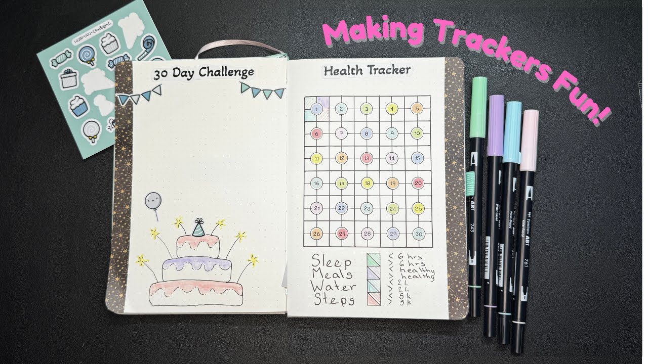 30-Day Challenge + Habit & Health Trackers