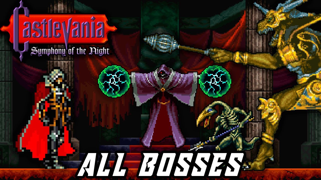 Castlevania: Symphony of the Night - All Bosses [No Damage]