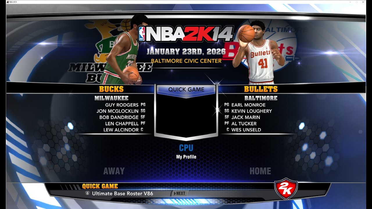 NBA 2k14 Сезон 1969-1970 второй тур MILWAUKEE Bucks - BALTIMORE Bullets