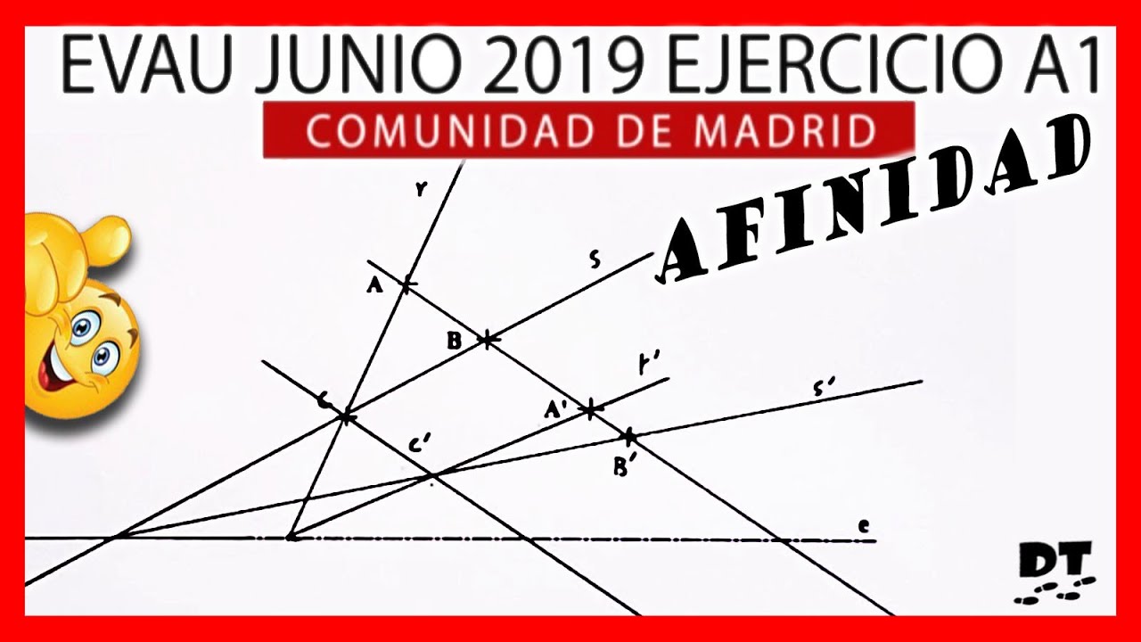 ⭐ EVAU dibujo t&eacute;cnico Madrid 2019 ejercicio B2 ⭐ Ejercicio de Afinidad de Selectividad resuelto