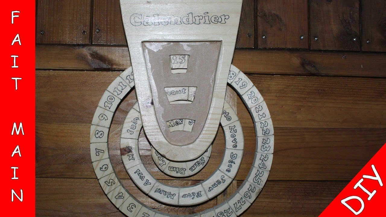 le calendrier perpétuel en bois, facile, idée cadeau, DIY, Fait main, porte 14 du calendrier