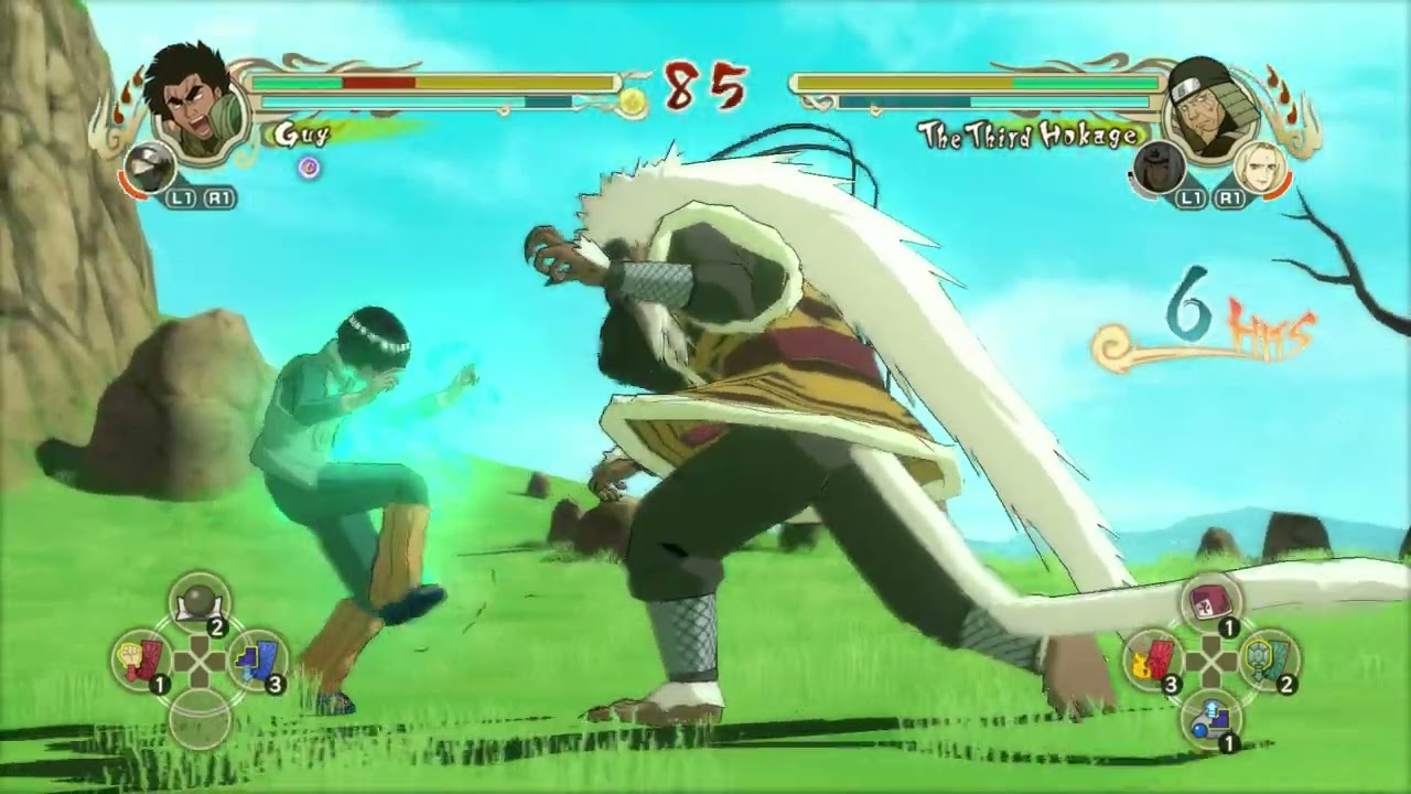 Guy (Eight Gates) vs Hiruzen - Naruto Ultimate Ninja Storm