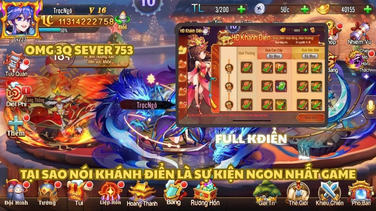 OMG 3Q SEVER 753 TẠI SAO NÓI KHÁNH ĐIỂN LÀ SỰ KIỆN NGON NHẤT GAME TỪ TRƯỚC ĐẾN NAY