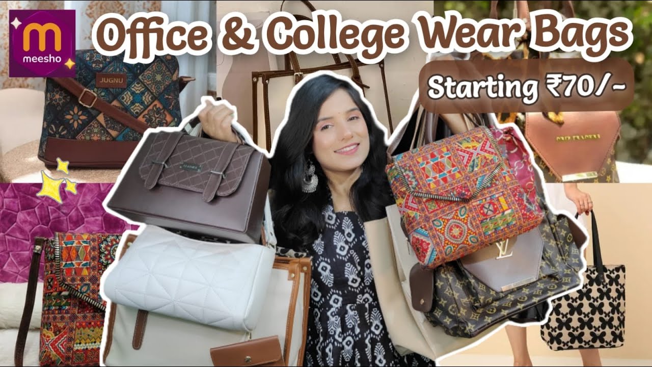 15+ Office & College Bags From Meesho Starts Rs 70/-🥰| Laptop, Tote Bag, Sling Bag Trendy Bags Haul💕