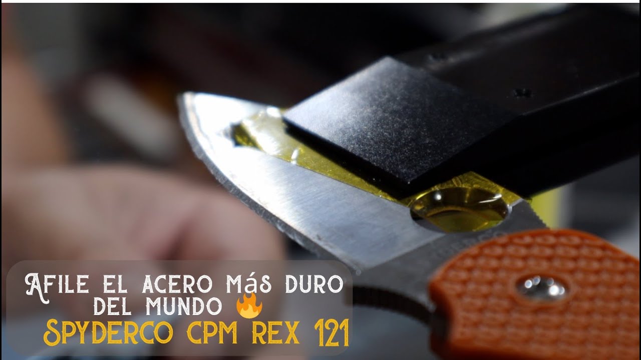 Afilé el acero más duro del mundo 🔥 Spyderco CPM Rex 121 al límite