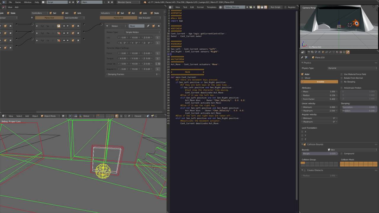 Problem with collision BGE