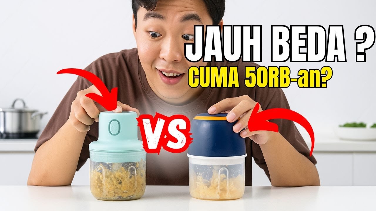 BATTLE 2 Chopper Mini Elektrik Terbaik 2025? Review Chopper Murah di Bawah 50 Ribu!