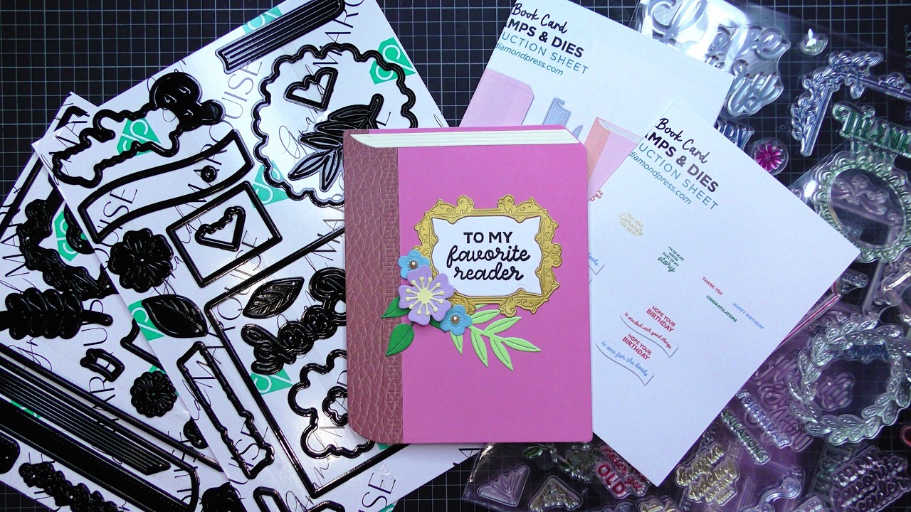 Урок по созданию фигурной открытки с использованием штампов и вырубок Diamond Press Book Card! Оч...