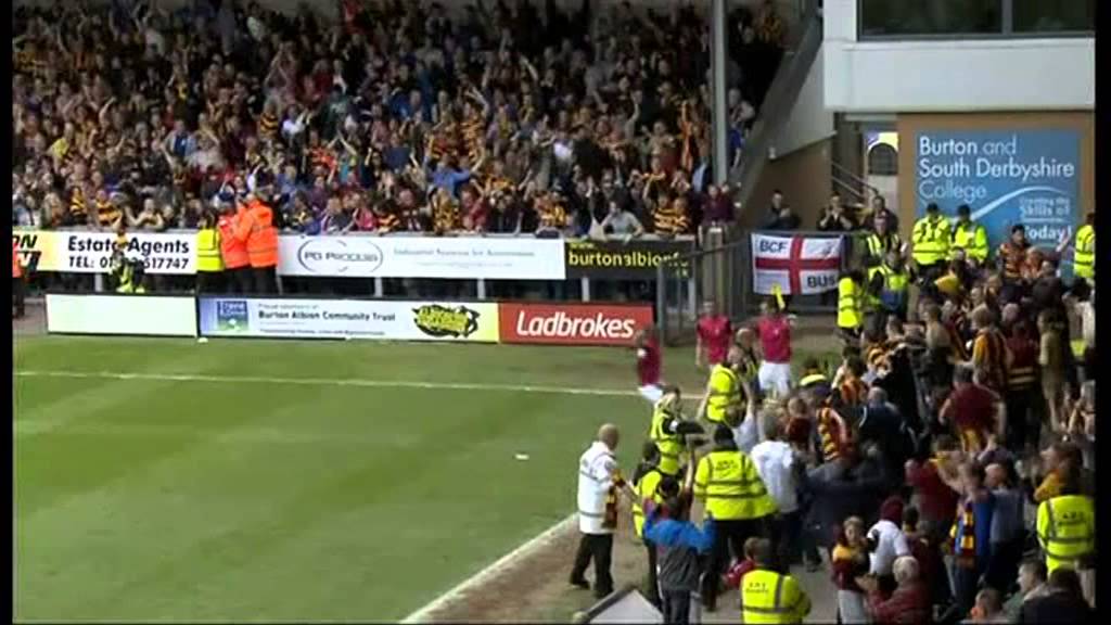 Burton 1 Bradford City 3 5th May 2013 BBC Late Kick Off