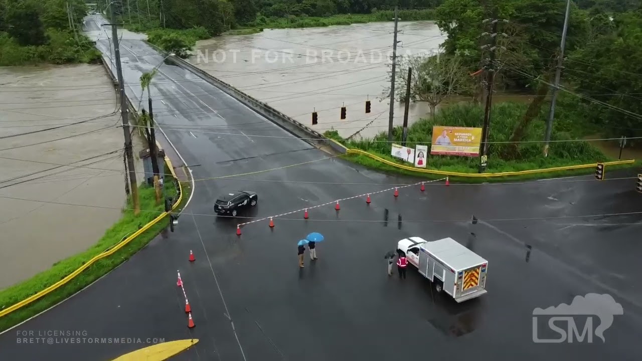 08-14-2024 Puente de la Virgencita Carretera numero 2 Dorado, Puerto Rico - River overflows