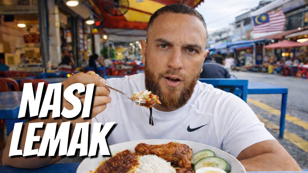 Trying Local Malaysian Food - Nasi Lemak