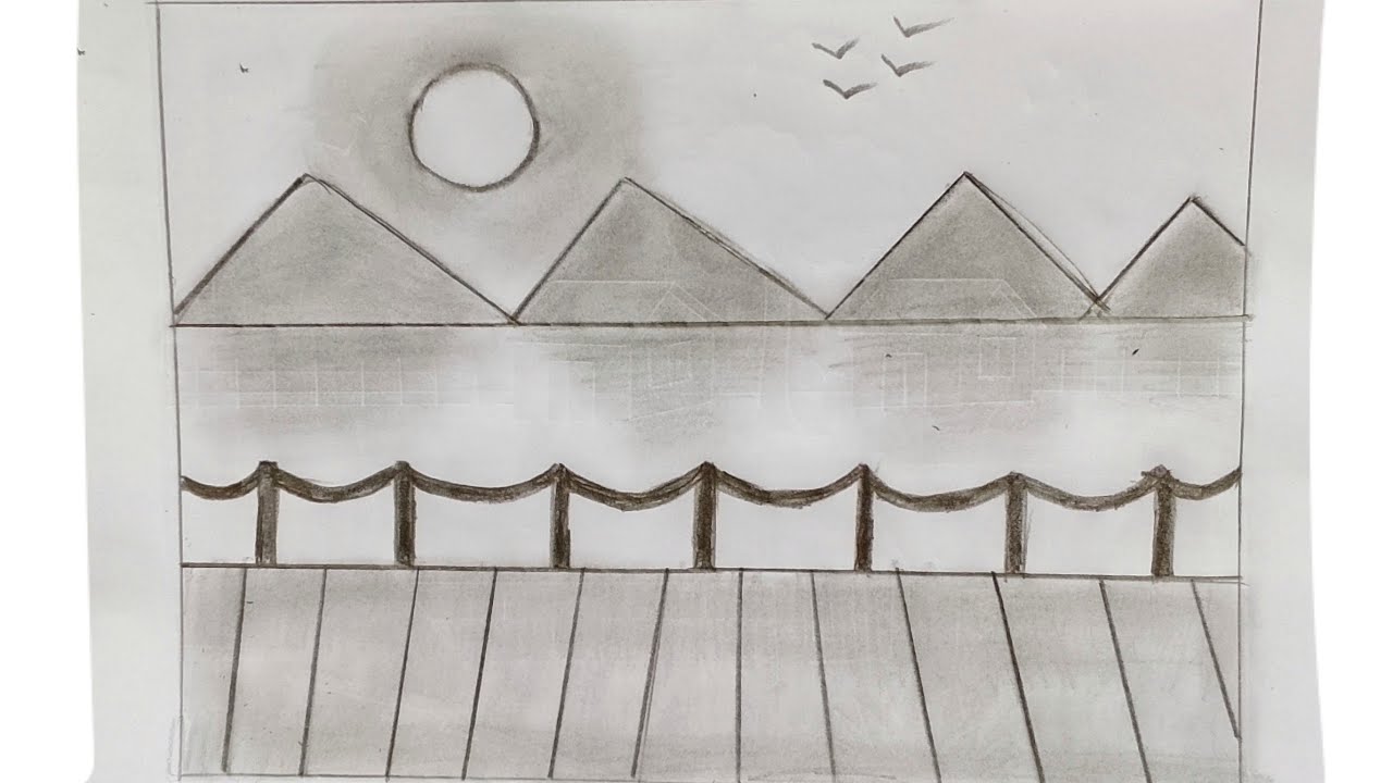How to Draw a Beautiful Landscape for Beginners #draw #art 