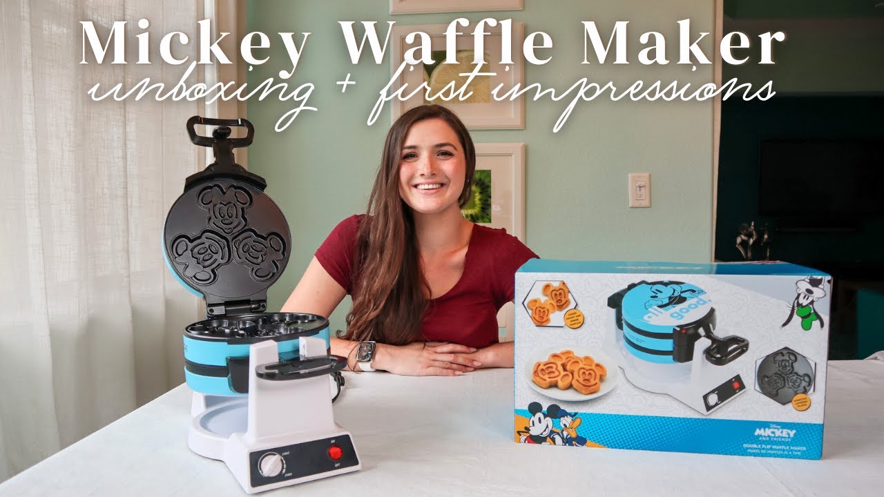 Mickey & Minnie Waffle Maker Unboxing & First Impressions | Minnie & Mickey Waffles at Home!