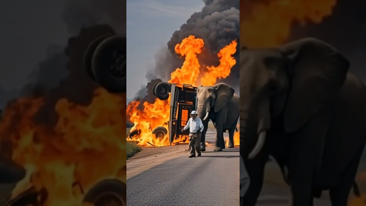 as a result of hitting an elephant #elephant #elephantattack #elephantlovers #animal