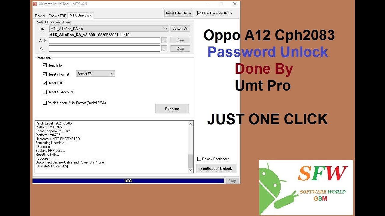 Oppo A12 Password Unlock Umt Pro