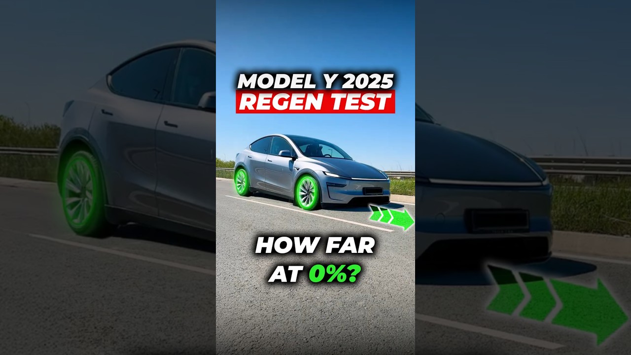 How far does the Tesla stop with 0% regen?