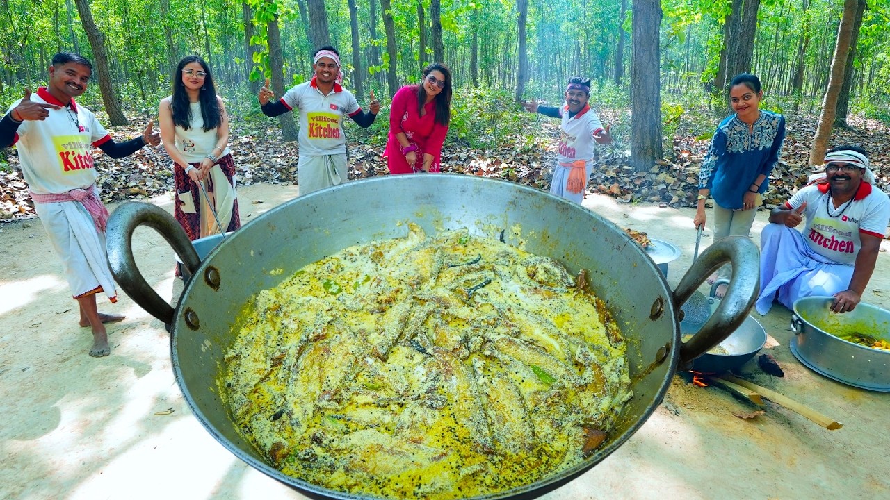 25kg Goat Meat & Special Pabda fish Curry cooking for Village people | villfood Kitchen