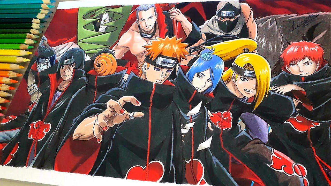 Drawing Akatsuki - Desenhando Akatsuki [OS NINJAS MAIS PROCURADOS DO MUNDO]