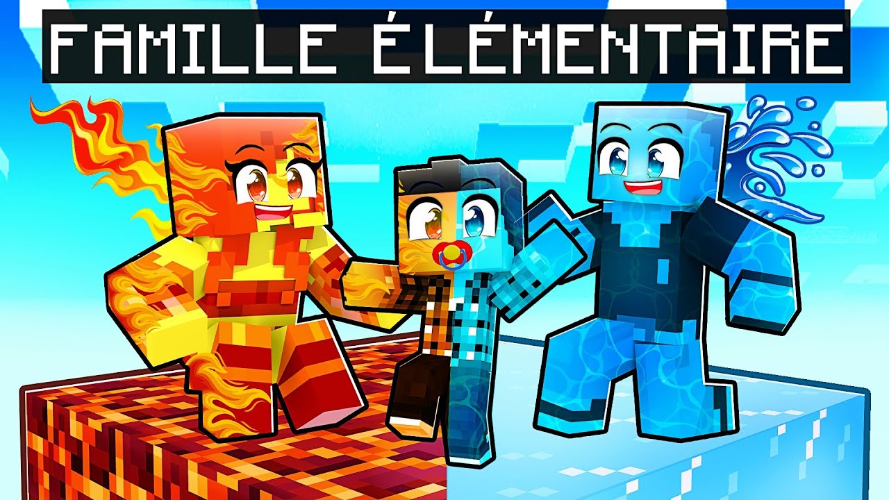 Adopté par une FAMILLE ÉLÉMENTAIRE SECRÈTE dans Minecraft !