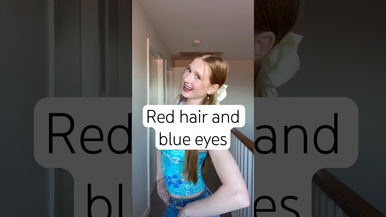0.17% with red hair & blue eyes !!
