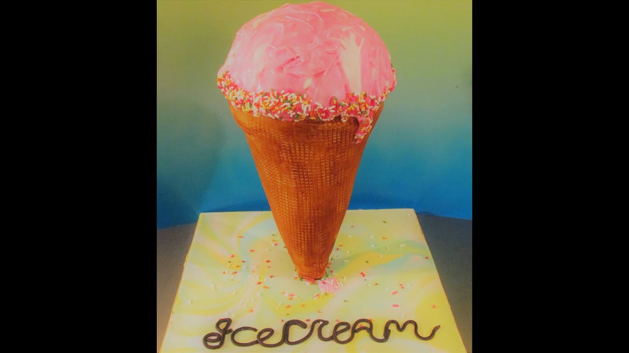 Gravity Defying Ice Cream Cone Cake