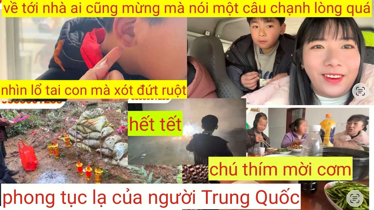 Phong tục lạ của người Trung Quốc.￼ nhìn lỗ tai của con mà xót quá trời
