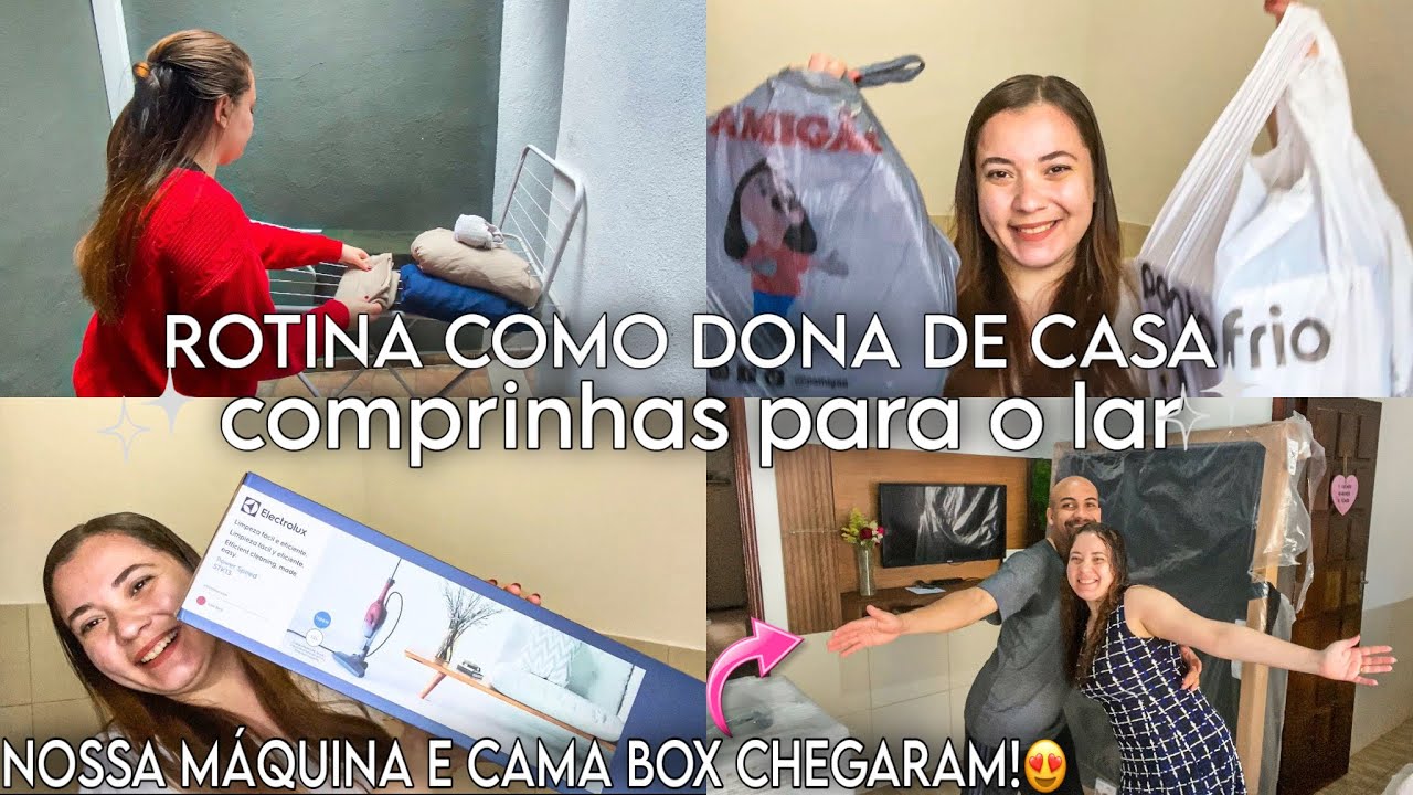 ROTINA DE DONA DE CASA|compras para o cantinho do caf&eacute;, aspirador novo+NOSSA M&Aacute;QUINA E CAMA CHEGARAM