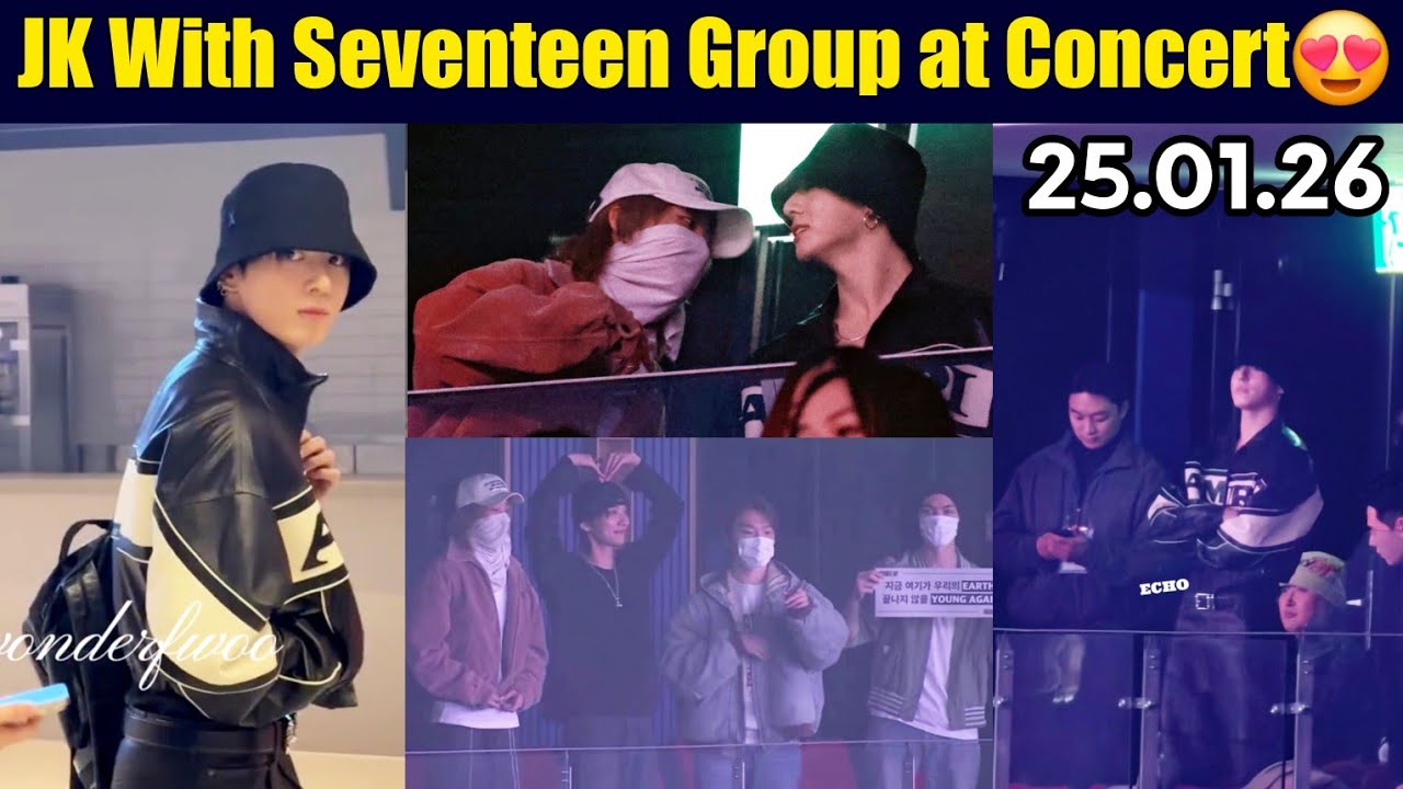 BTS Jungkook at Mingyu's & Scoups Concert 2026 😍 JK With SEVENTEEN Members Live Update 💜 