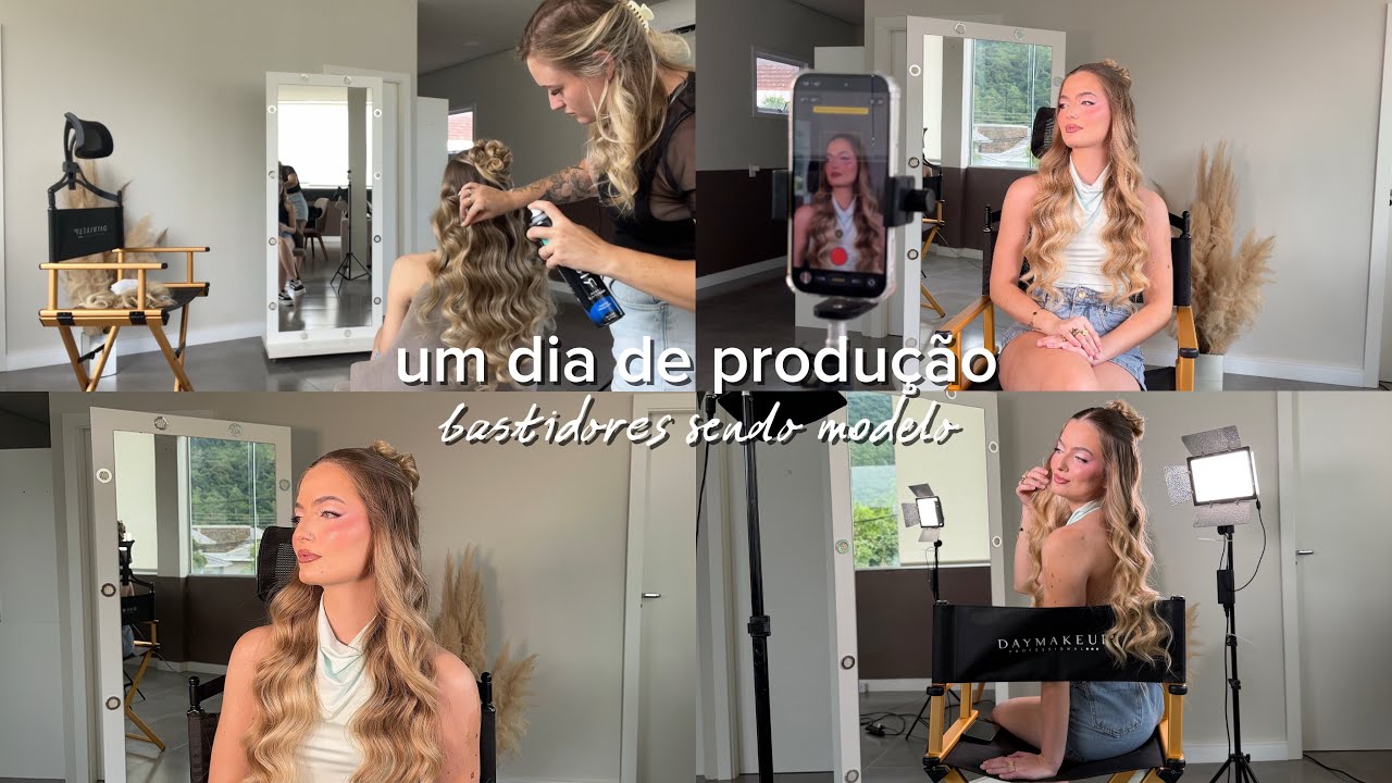 vlog de um dia de produção: bastidores sendo modelo