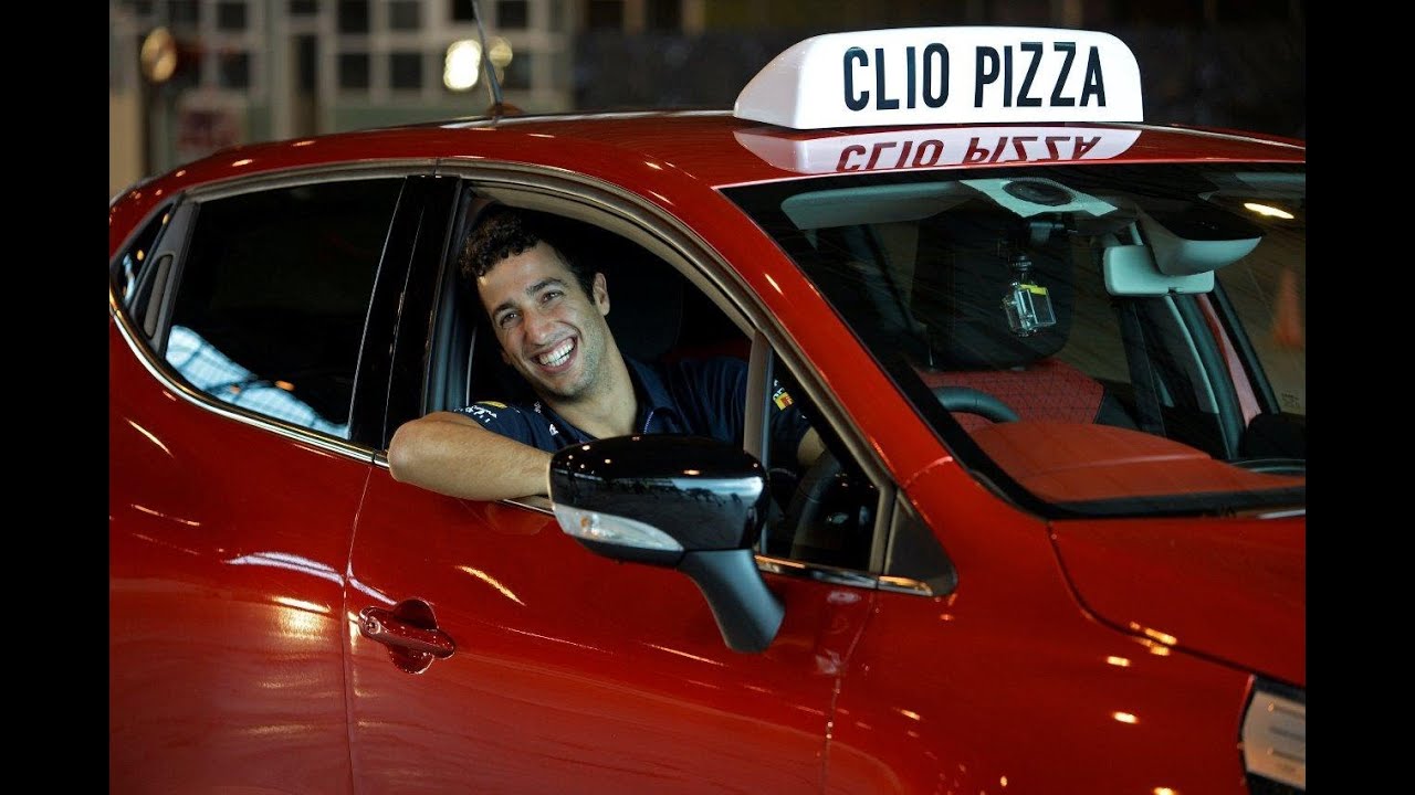 F1 Driver Daniel Ricciardo tests his skills as a Pizza Delivery Guy
